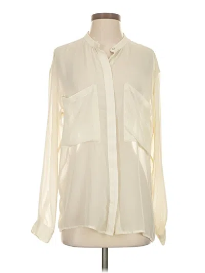 Pre-owned Patterson J. Kincaid Long Sleeve Blouse In Ivory