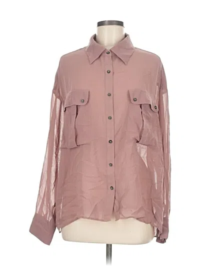 Pre-owned Patterson J. Kincaid Long Sleeve Blouse In Pink