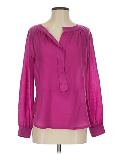 Pre-owned Patterson J. Kincaid Long Sleeve Blouse In Pink