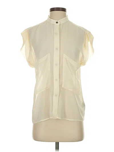 Pre-owned Patterson J. Kincaid Sleeveless Button Down Shirt In White