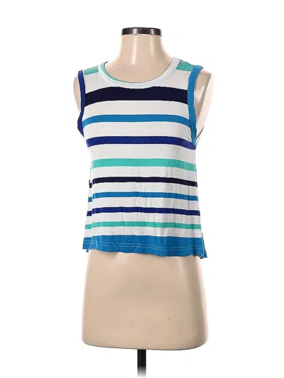 Pre-owned Patterson J. Kincaid Sleeveless Top Blue Scoop Neck Tops