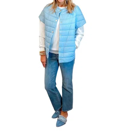 Patty Kim Audrey Puffer Jacket In Cornflower Blue In Multi