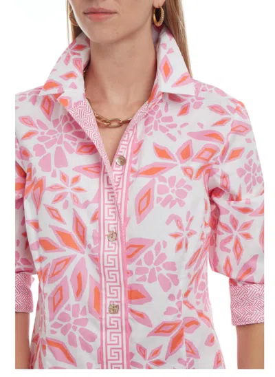 Patty Kim Essential Blouse In Pink Kaleidescope In Multi