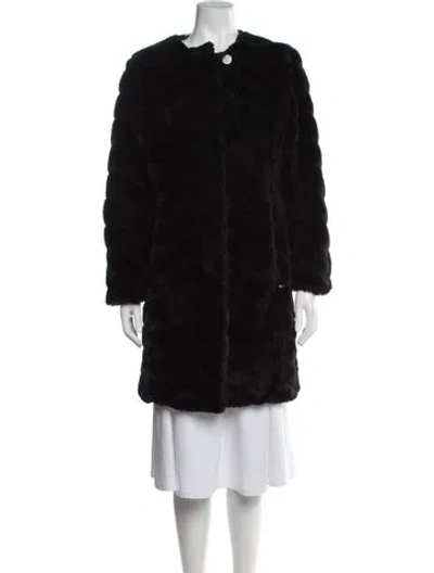 Pre-owned Patty Kim Faux Fur Coat In Black