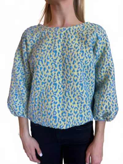 Patty Kim Go Lightly Top In Blue Leopard In Multi