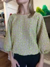 Patty Kim Go Lightly Top In Lime Leopard In Green