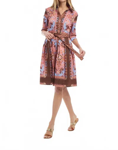 Patty Kim Kelly Midi Dress In Chocolate Blue In Multi