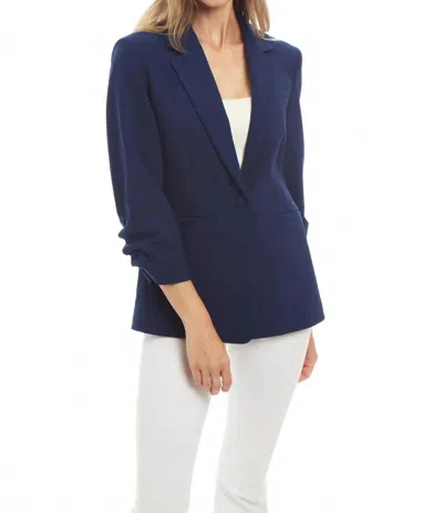 Patty Kim Lucia Notch Blazer In Navy In Blue