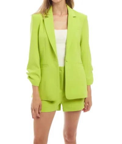 Patty Kim Lucia Notch Jacket In Chartreuse In Green