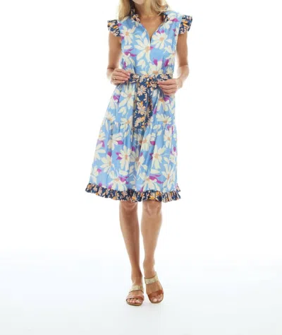Patty Kim Megan Mini Dress In Blue In Multi