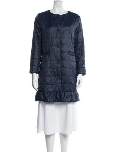 Pre-owned Patty Kim Nylon Down Coat In Blue