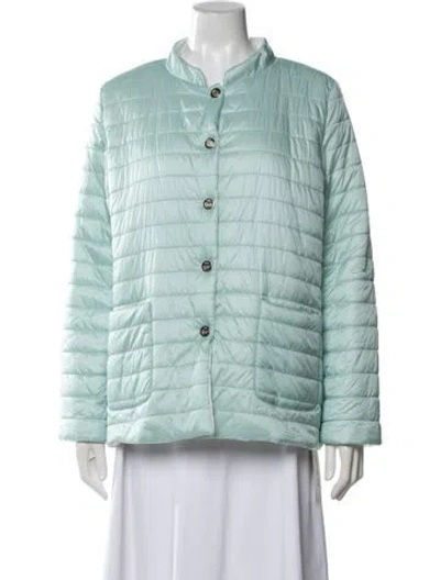 Pre-owned Patty Kim Nylon Down Jacket In Blue/green