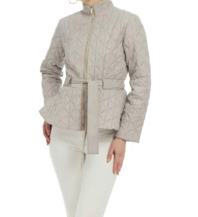 Patty Kim Pamela Diamond Puffer Jacket In Pearl Grey