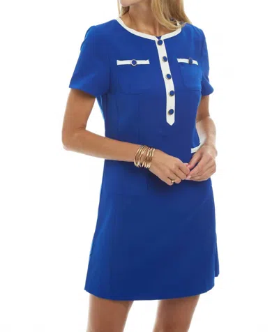Patty Kim Short Sleeve Coco Mini Dress In Ultramarine In Brown