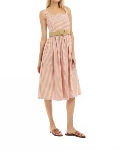 Patty Kim Stripe Midi Sundress In Sienna White In Gold