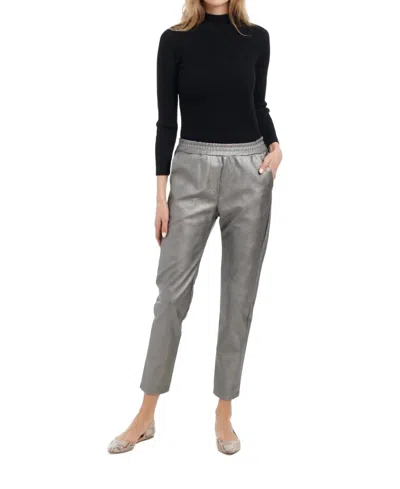 Patty Kim Women's Firenze Faux Leather Pant In Platinum Silver In Black
