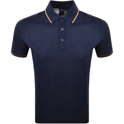 Paul &amp; Shark Paul And Shark Contrast Trim Polo T Shirt Blue