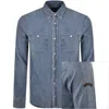 Paul &amp; Shark Paul And Shark Denim Overshirt Light Wash Blue In Blue