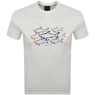 Paul &amp; Shark Paul And Shark Graphic T Shirt White In Gray