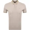 Paul &amp; Shark Paul And Shark Jaspe Pique Striped Polo Beige In Beige