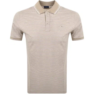Paul &amp; Shark Paul And Shark Jaspe Pique Striped Polo Beige