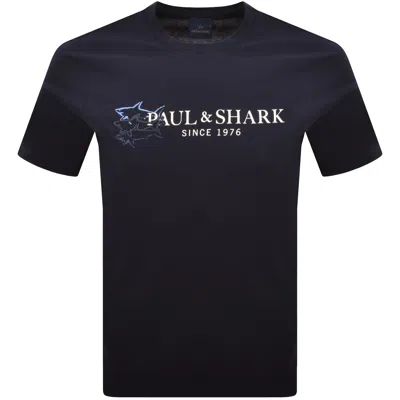 Paul &amp; Shark Paul And Shark Logo Graphic T Shirt Navy