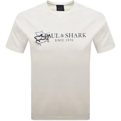 Paul &amp; Shark Paul And Shark Logo Graphic T Shirt Off White