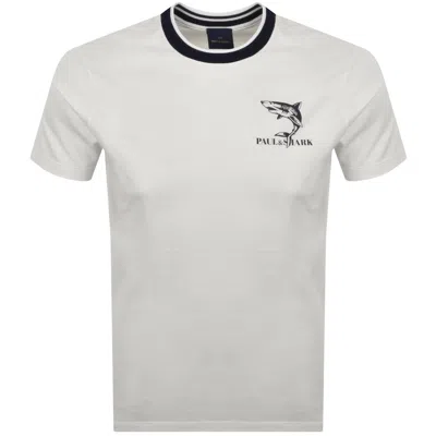 Paul &amp; Shark Paul And Shark Logo Graphic T Shirt White In Gray