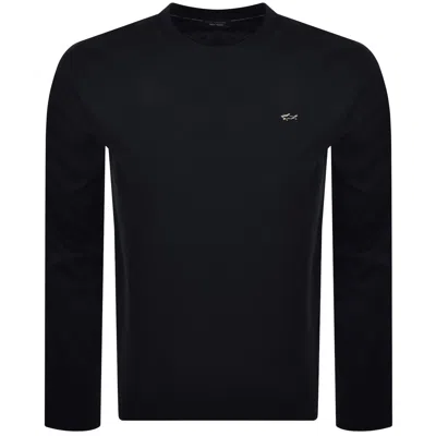 Paul &amp; Shark Paul And Shark Metal Logo T Shirt Navy In Blue