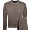 Paul &amp; Shark Paul And Shark Moon Badge Knit Jumper Brown In Brown
