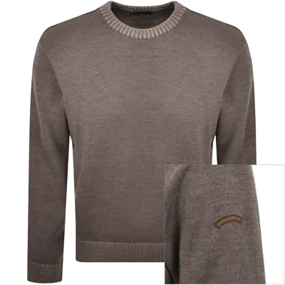 Paul &amp; Shark Paul And Shark Moon Badge Knit Jumper Brown