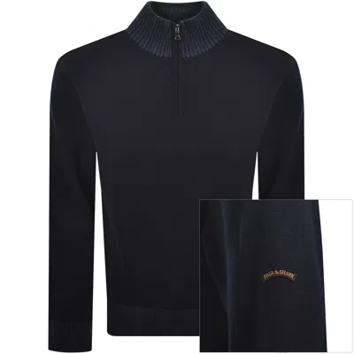 Paul &amp; Shark Paul And Shark Moon Badge Knit Jumper Navy