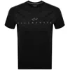 Paul &amp; Shark Paul And Shark Printed Logo T Shirt Black In Black