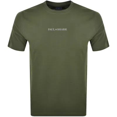 Paul &amp; Shark Paul And Shark Printed Logo T Shirt Green