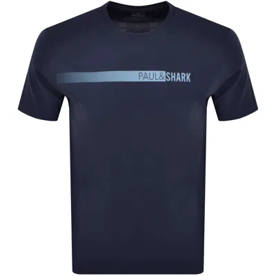 Paul &amp; Shark Paul And Shark Printed Logo T Shirt Navy