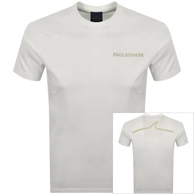 Paul &amp; Shark Paul And Shark Printed Logo T Shirt Off White