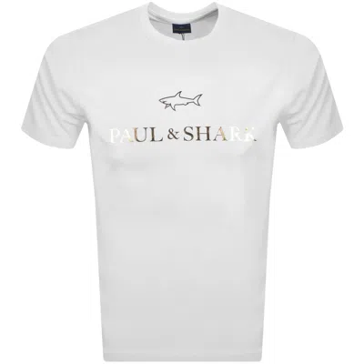 Paul &amp; Shark Paul And Shark Printed Logo T Shirt White