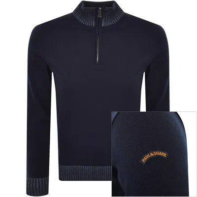 Paul &amp; Shark Paul And Shark Wool Quarter Zip Jumper Navy