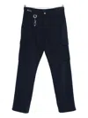 Paul&amp;shark Cashmere Cotton Garment Dyed Wide Leg Cargo Trousers In Blue