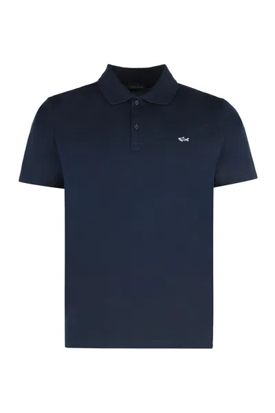 Paul&amp;shark Cotton Pique Polo In Blue