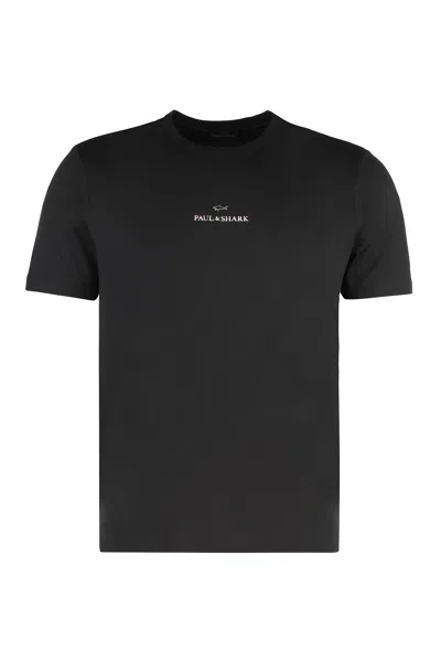 Paul&amp;shark Cotton T-shirt With Logo In Black