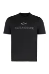 Paul&amp;shark T-shirt In Cotton Jersey With Logo Print In Black