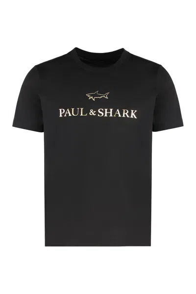 PAUL&AMP;SHARK COTTON T-SHIRT WITH LOGO PRINT