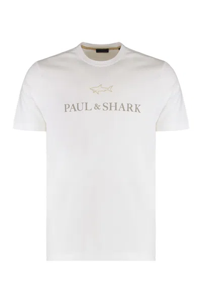 Paul&amp;shark Cotton T-shirt With Logo In White