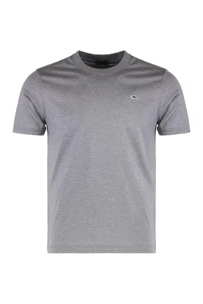 Paul&amp;shark Crew-neck Cotton T-shirt In Gray