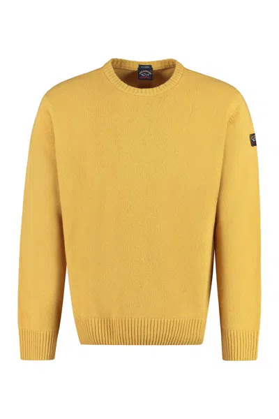 Paul&amp;shark Crew-neck Wool Sweater In Ocher