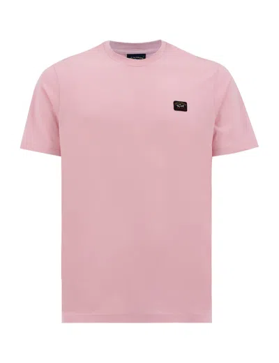 Paul&amp;shark Jersey Polo With Iconic Badge In Light Rose