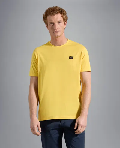 Paul&amp;shark Jersey Polo With Iconic Badge In Yellow