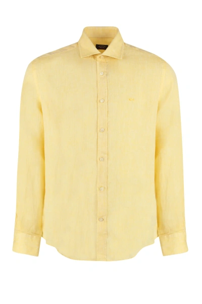Paul&amp;shark Linen Shirt In Yellow
