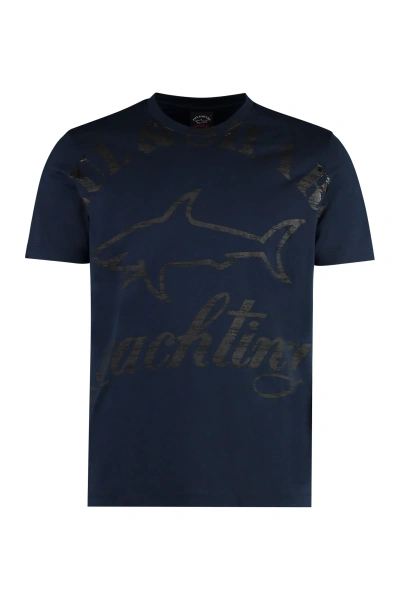 Paul&amp;shark Logo Cotton T-shirt In Blue